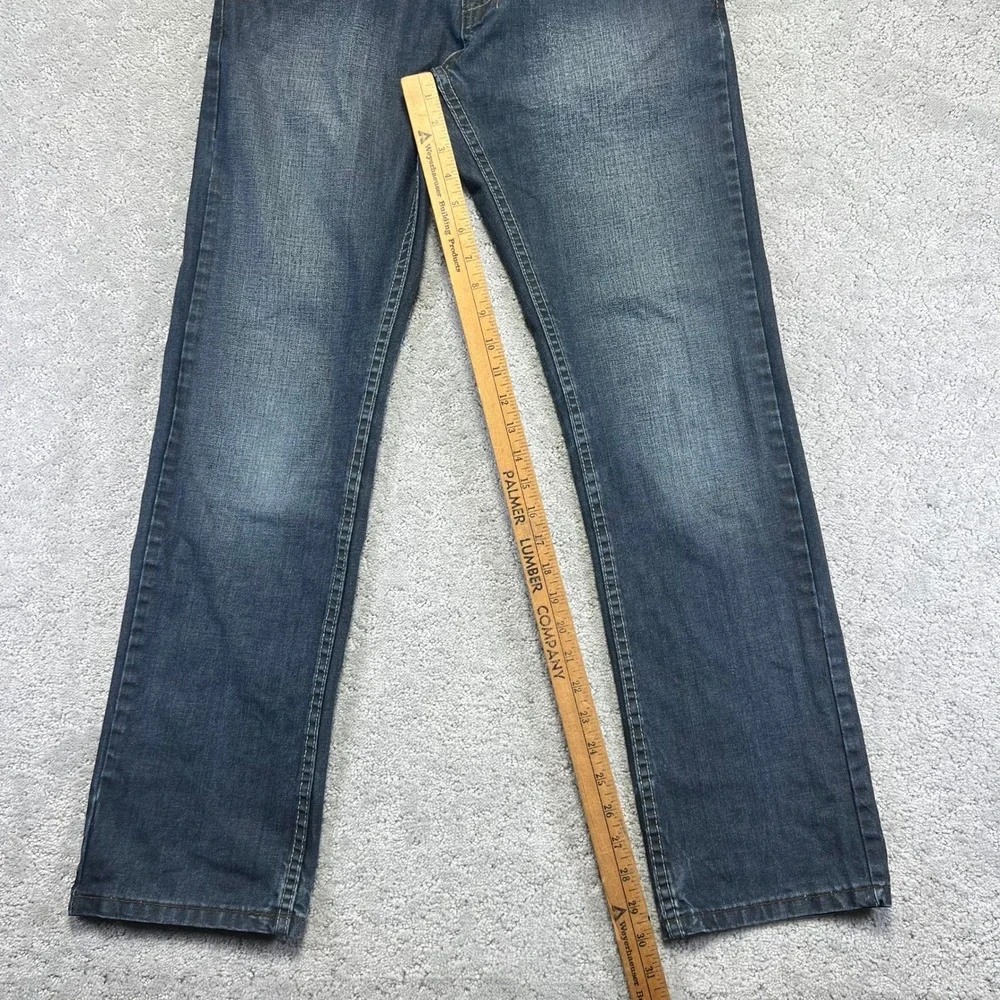 Black Jeans Mens 30x32 Low Rise Slim Straight Dark Wash‎ Denim Distressed Y2k